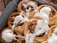 Gooey Cinnamon Buns with Thick Cream Cheese Icing Reci… image