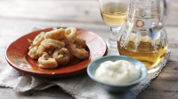 Deep fried calamari with garlic and lemon ... - BBC Food image