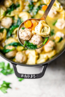 Turkey Meatball Tortellini Soup with Spinach - Skinnytaste image