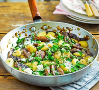 Gnocchi with mushrooms & blue cheese recipe | BBC Good Food image