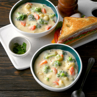 Cauliflower Broccoli Cheese Soup Recipe: How to Make It image