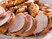 Bacon-Wrapped Pork Roast with Potatoes and Onions Recip… image