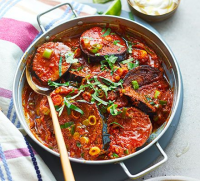 West Indian spiced aubergine curry recipe - BBC Good Food image