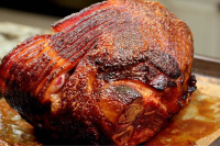 Double Smoked Holiday Ham Glazed with ... - Smoking-Mea… image