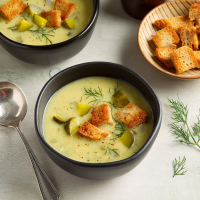 Sweet potato & butternut squash soup with lemon & garli… image