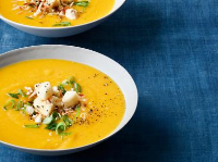 Roasted Butternut Squash Soup and Curry Condiments Recipe ... image