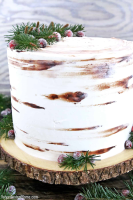 White Birch Tree Stump Cake - Valya's Taste of Home image