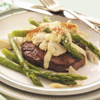 Asparagus Steak Oscar Recipe: How to Make It - Taste of Home image