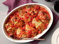 Stuffed Cabbage with Tomato Sauce Recipe | Food Network ... image