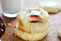 Raspberry Thumbprint Cookies {VIDEO} - i am baker image