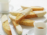 Almond and Lemon Biscotti Dipped in White Chocolate Reci… image