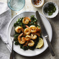 One-Pot Garlicky Shrimp & Spinach Recipe | EatingWell image