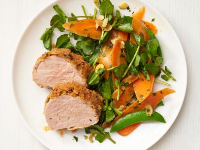 Pork Tenderloin with Sugar Snap Pea Salad Recipe | Food ... image