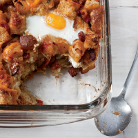 Bacon, Tomato and Cheddar Breakfast Bake with Eggs Reci… image