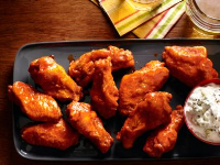 Fried Buffalo Wings With Blue Cheese Dip - foodnetwork.com image