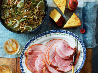 Good Luck Greens and Peas with Ham Recipe | MyRecipes image