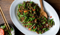 Stir-Fried Green Beans With Pork and Chiles Recipe - NYT ... image
