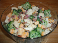 Broccoli Cauliflower Bacon Salad Recipe - Southern.Food.com image