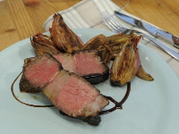 Herb-Roasted Beef Rib-eye with Roasted Shallots Recipe ... image