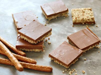 No-Bake Chocolate-Pretzel-Peanut Butter Squares - Food Network image