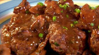 Chopped Steak and Mushroom Onion Gravy Recipe | The Neelys ... image