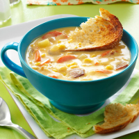 Cheesy Corn Chowder Recipe: How to Make It image