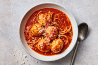 Spaghetti and Chicken Meatball Soup Recipe - NYT Cooking image