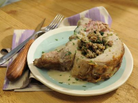 Sausage and Spinach-Stuffed Bone-In Pork Loin - Food Net… image