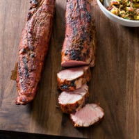 Grilled Pork Tenderloin with Grilled Pineapple-Red Onion S… image