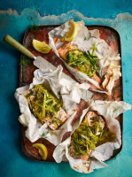 Easy salmon parcels | Jamie Oliver fish recipes image