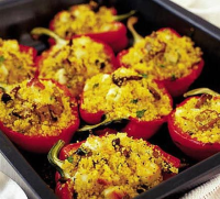 Halloumi stuffed peppers recipe | BBC Good Food image