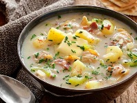 Low-Fat Clam Chowder Recipe - Food Network image