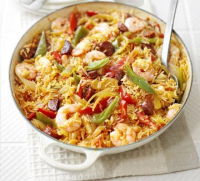 Spanish rice & prawn one-pot recipe - BBC Good Food image