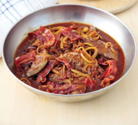 Liver & bacon with onion gravy recipe | BBC Good Food image
