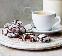 Chocolate fudge crinkle biscuits recipe - BBC Good Food image