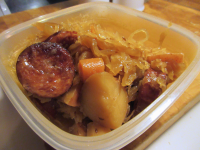 Crock Pot Sausage and Sauerkraut Dinner Recipe - Fo… image