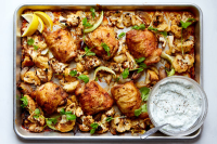 Roasted Chicken Thighs With Cauliflower and Herby Yogurt ... image