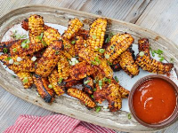 Grilled Barbecued Corn Ribs Recipe | Food Network Kitche… image