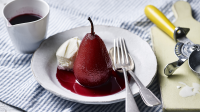 Poached pears in red wine recipe - BBC Food image