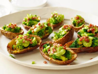 Broccoli and Cheddar-Stuffed Potato Skins with Avocado Cr… image