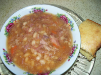 Crock Pot Navy Bean & Ham Soup | Just A Pinch Recipes image