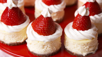 Best Santa Hat Cheesecake Bites - How To Make ... - Delish image