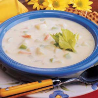 Creamy Potato and Cheese Soup Recipe: How to Make It image