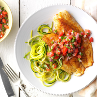 Blackened Tilapia with Zucchini Noodles - Taste of Home image