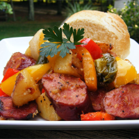 Kielbasa with Peppers and Potatoes | Allrecipes image