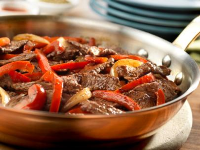 Steak with Bell Peppers Recipe - Food Network image