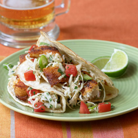 Fish Tacos with Cabbage Slaw Recipe | MyRecipes image