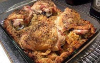 Roasted Turkey Thighs and Stuffing | Just A Pinch Recipes image