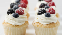 Angel Food Cupcakes with Whipped Cream and Berries R… image