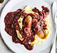 Bangers and mash with onion gravy recipe | BBC Good Food image